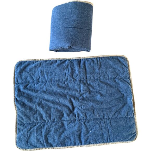 Pottery Barn Teen Camden Reversible Standard Sham Pair Faded Navy Blue Cotton - Picture 2 of 7